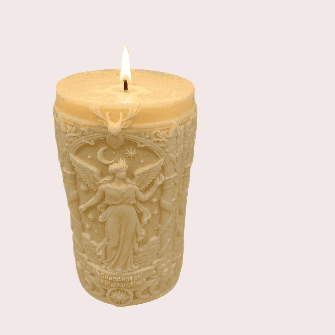Celestial Guardian Candle – Angel, Stars & Moon