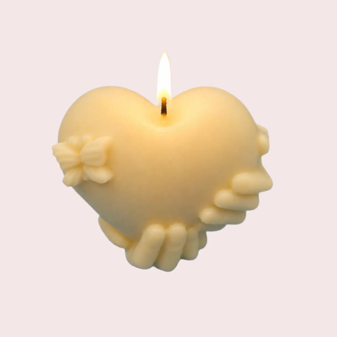 Bougie Cœur à Prendre en cire de soja – idée cadeau romantique